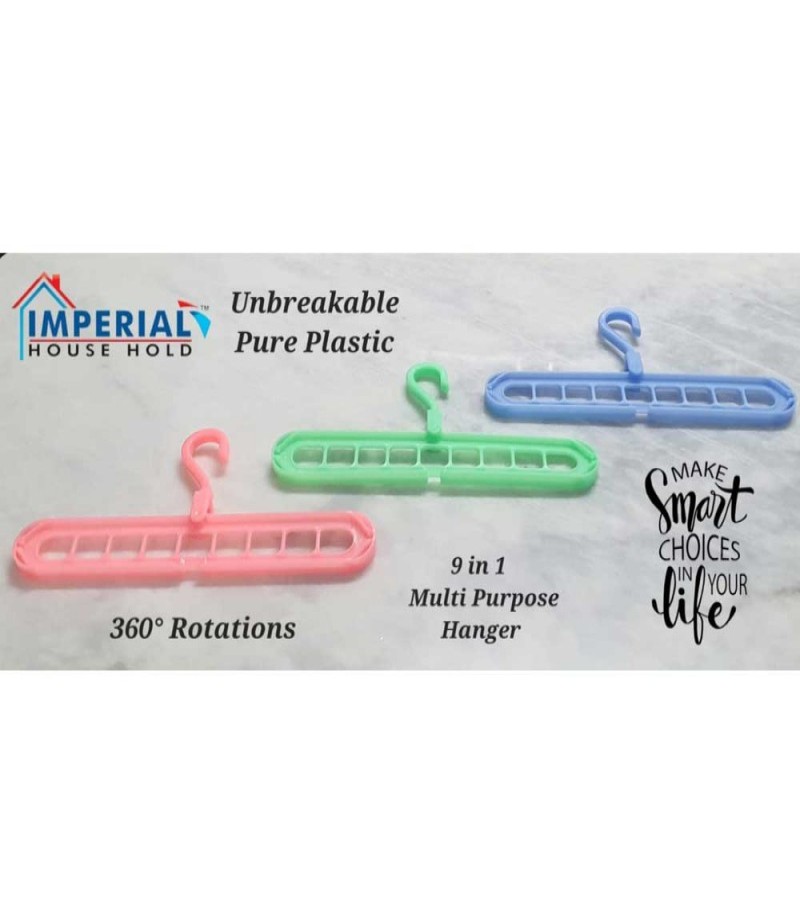 9 Hole Multi Port 360 Rotation Folding Unbreakable Pure Plastic Hanger