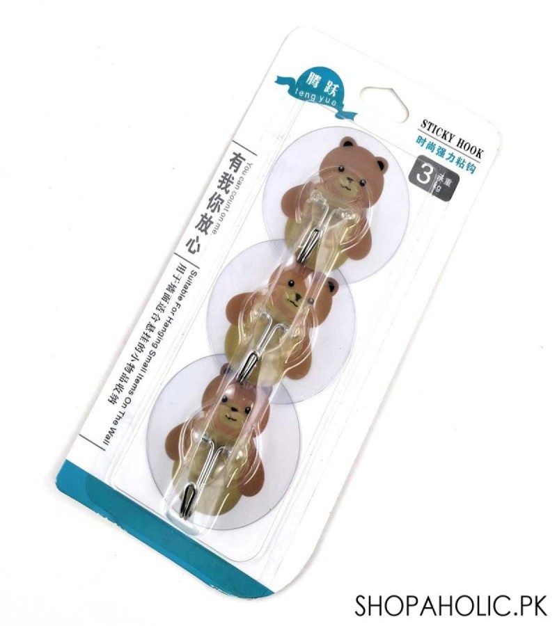 (Set Of 3) Teddy Bear Sticky Hook