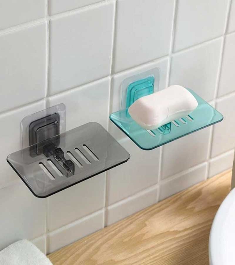 Wall Sticking Acrylic Soap Dish Plate Tray Holder